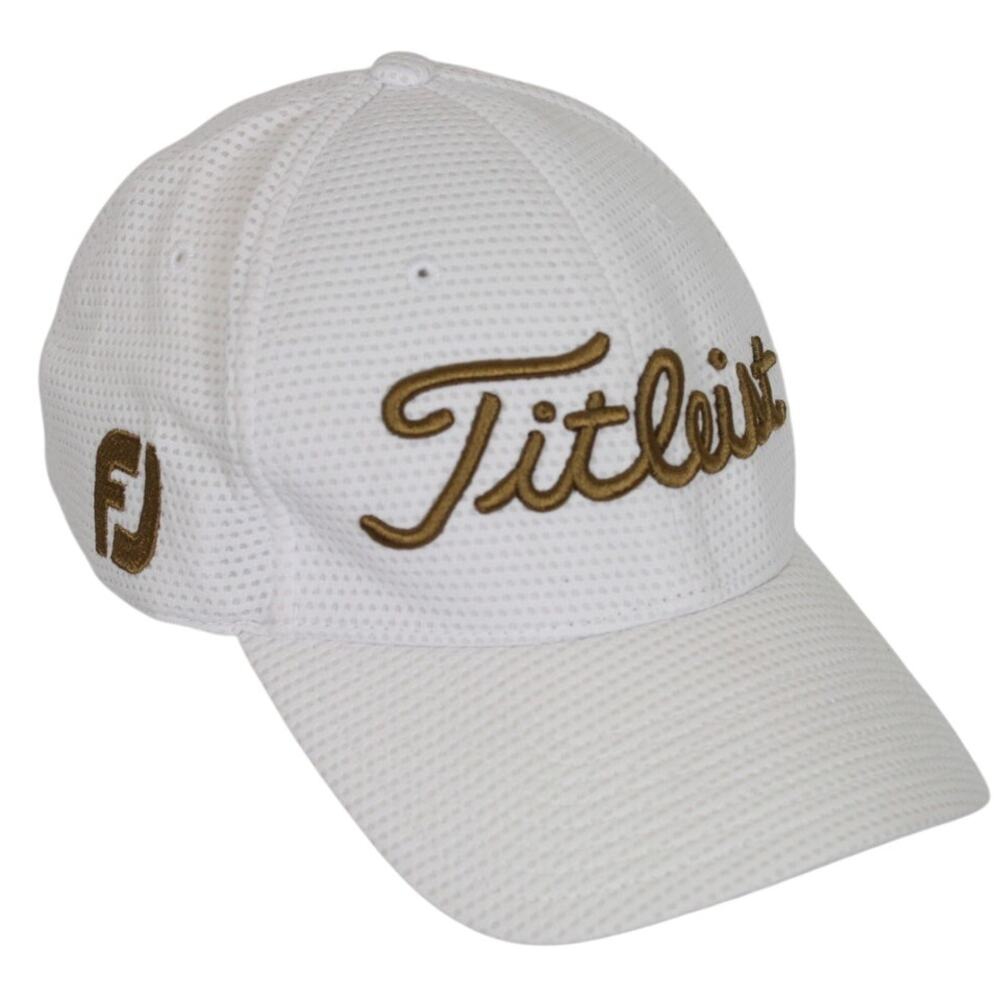 Titleist Pro V1 FJ New Era Hat M/L White Gold Mesh Golf Cap